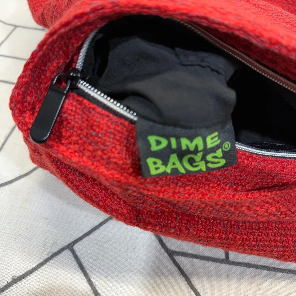 Dime Bags Life Backpack Medium Red Hemp Blend Convertible Woven Streetwear Bag